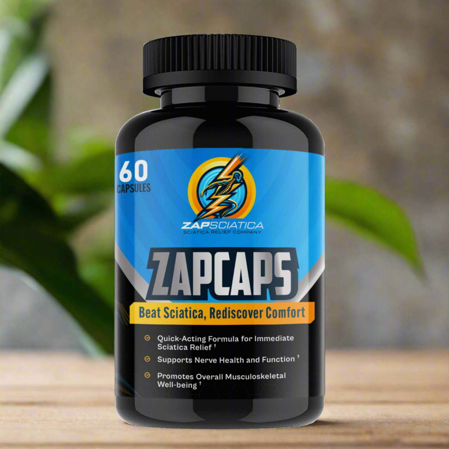 ZapCaps: Natural Relief for Sciatica Pain - Front View