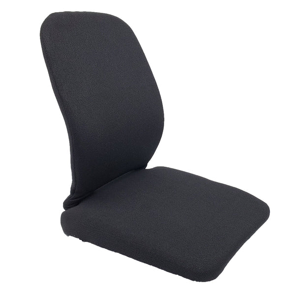 Black Sacro Wedge orthopedic seat cushion with 2-inch foam wedge for posture correction and back pain relief.